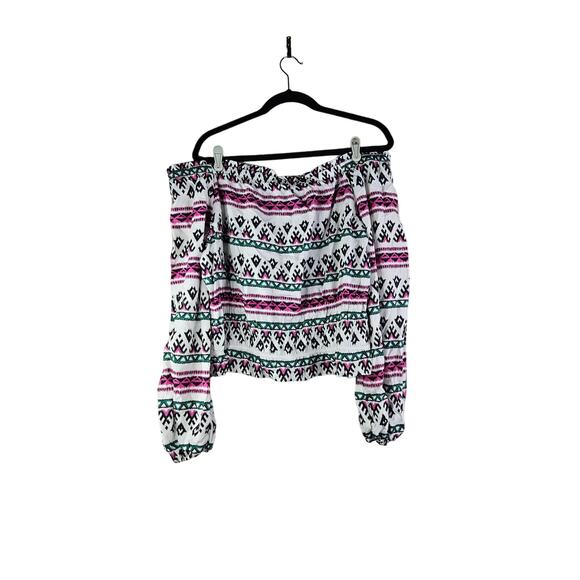 NEW Wrangler Retro XL Off The Shoulder Top Western Rodeo Cowgirl Boho Ranch - Picture 3 of 5